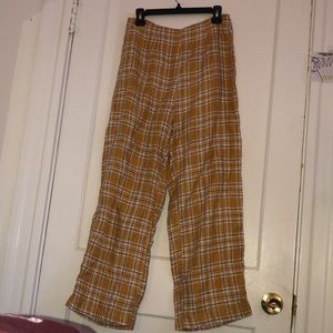 Reformation yellow plaid pants
